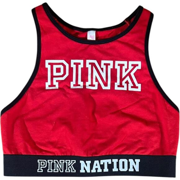 PINK Nation 2015 Red Racerback High Neck Bra Bralette - Picture 2 of 5